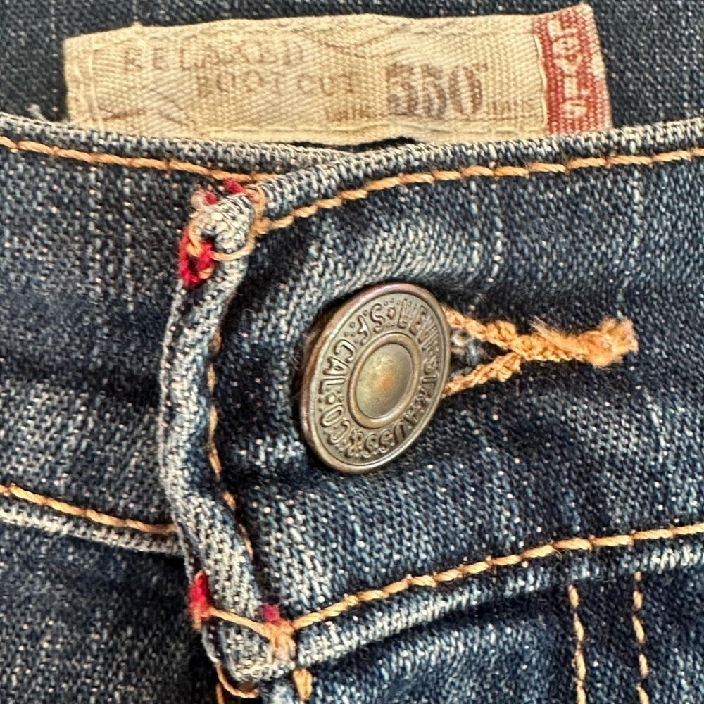 Levi's 550 Relaxed Bootcut Dark Blue Classic Style Denim Jeans Sz 14 Short - Picture 4 of 9